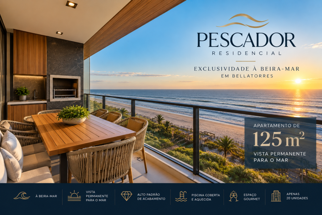 Apartamento de alto padrão no Pescador Residencial em Bellatorres com vista permanente para o mar